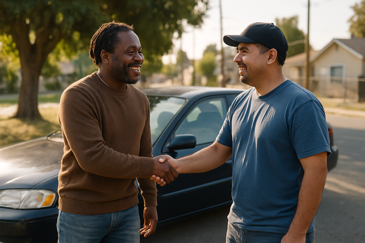 Vehicle donation moment in Stockton